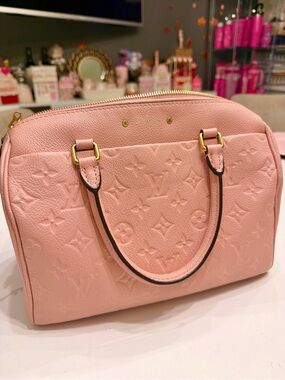Louis Vuitton Pink Embossed Monogram speedy 25 with Gold Hardware